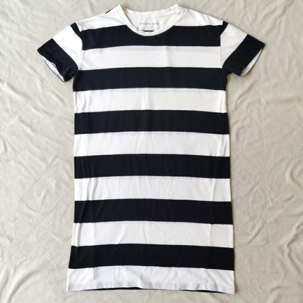 Everlane Striped Cotton T-Shirt Mini Dress XS